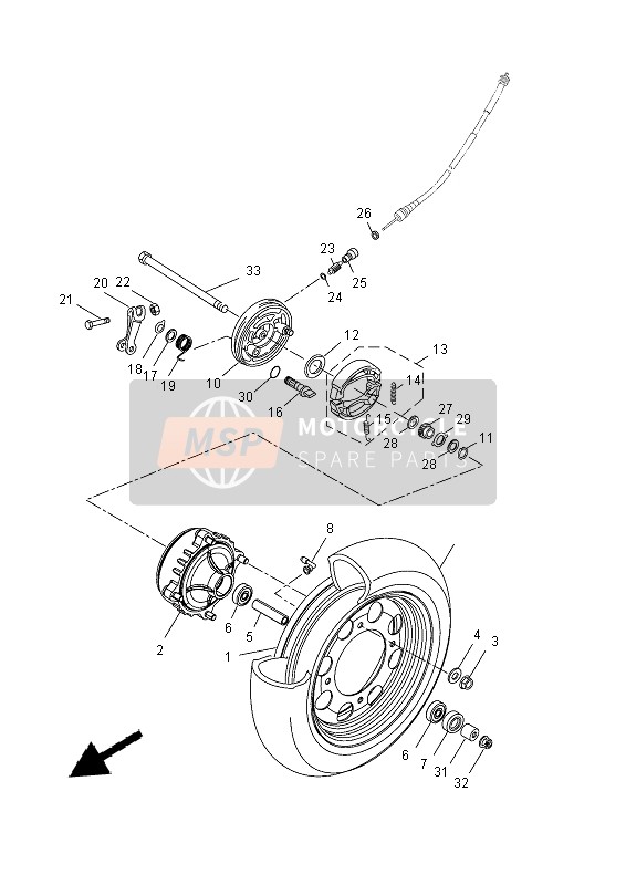 Yamaha YN50EM 2013 VORDERRAD für ein 2013 Yamaha YN50EM